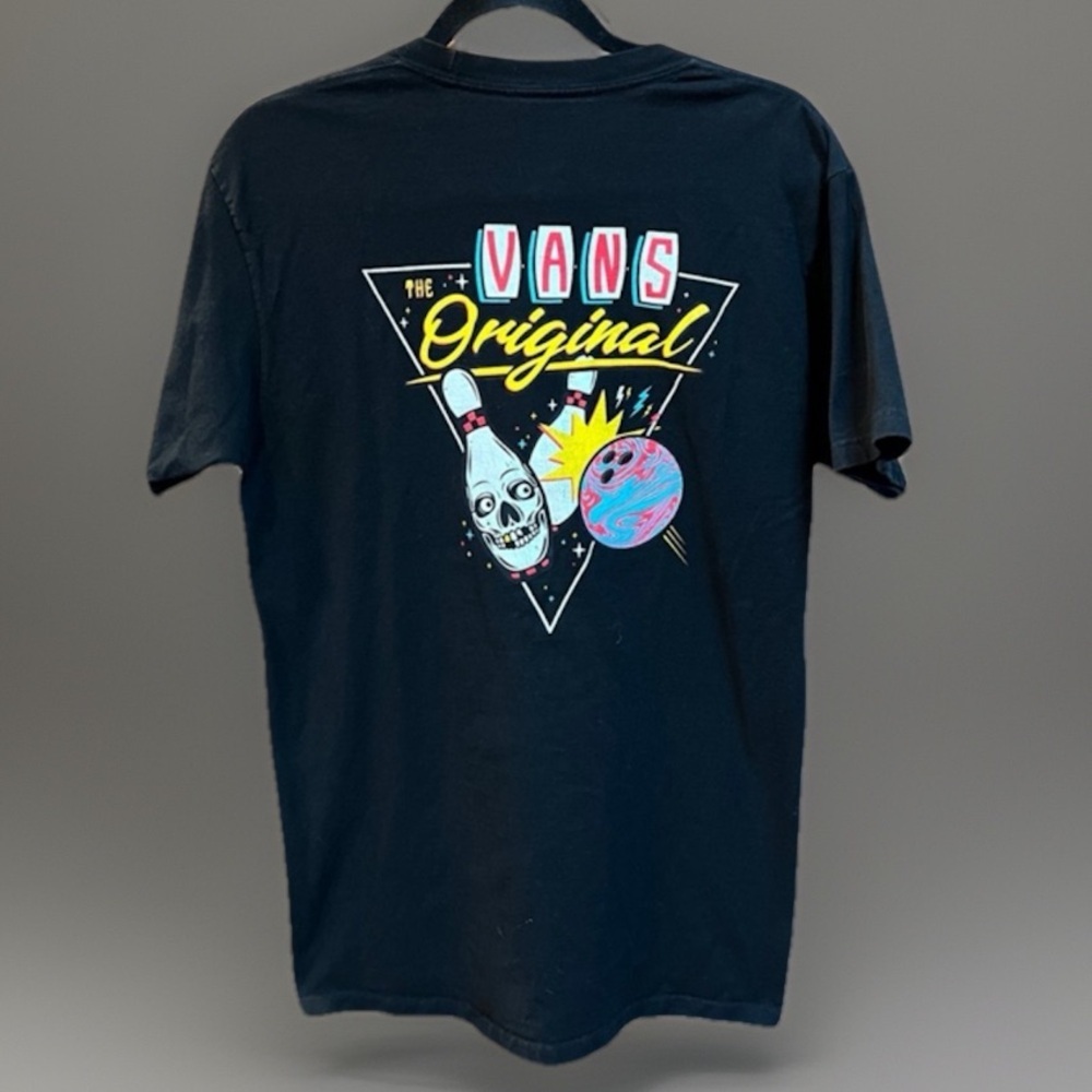 Vintage Vans Classic Graphic Bowling Pins Black Tee sz M